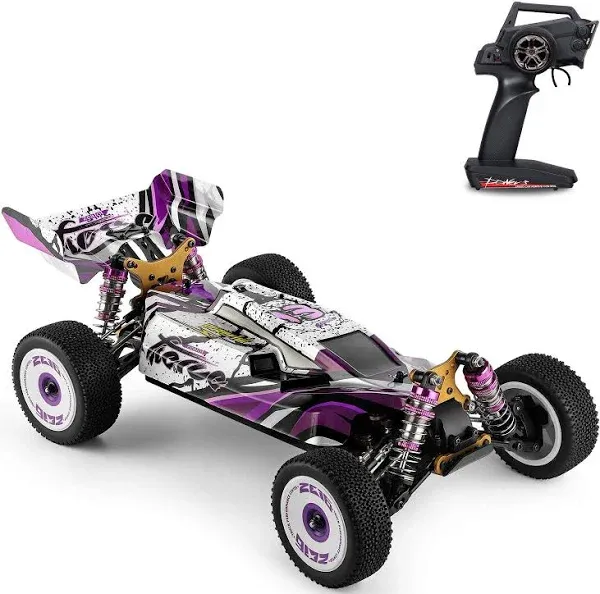 GoolRC WLtoys 124019 RC Car, 1/12 Scale 2.4GHz Remote Control Car, 4WD 60km/h High Speed Racing Car, Off-Road Buggy Drift Car RTR with Aluminum Alloy Chassis, Zinc Alloy Gear and 1 Battery