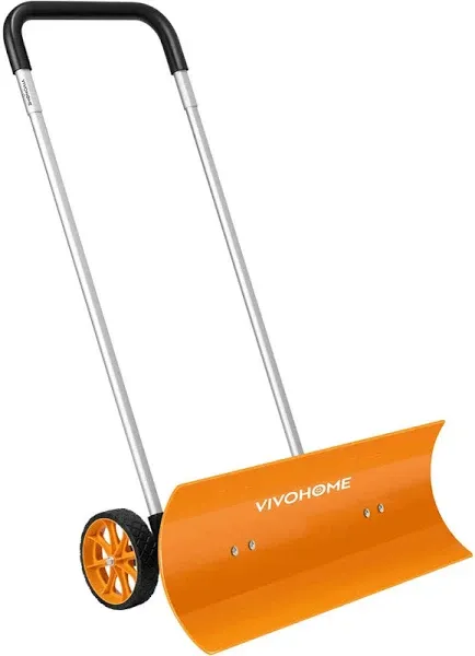 Aluminum Snow Plow Pusher Shovel with Wheels VIVOHOME