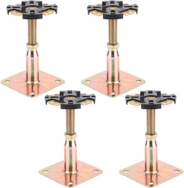 YEUQWJ 4 Pieces Adjustable Elevated Post Base Support Beams Floor Support Beams Most Home