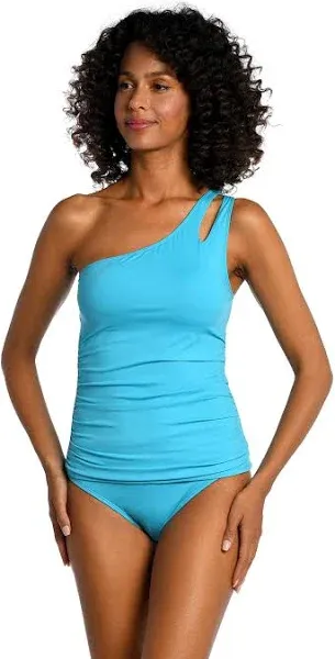 Women's La Blanca Island Goddess One-Shoulder Tankini Top