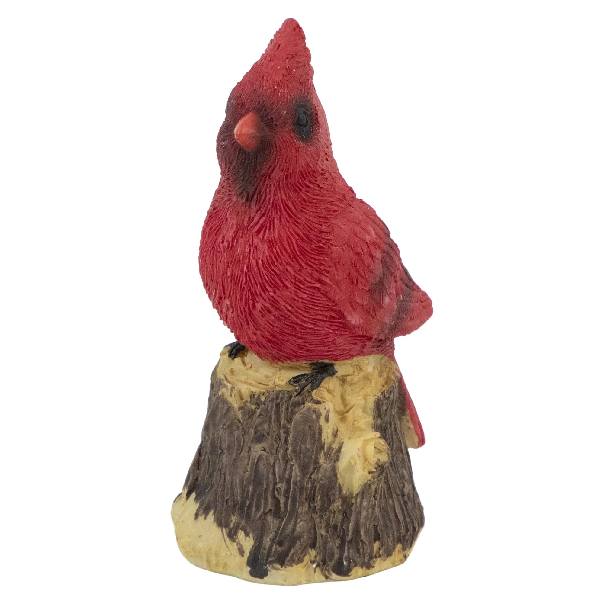 Northlight Red Cardinal Bird on a Tree Stump Christmas Figurine - 4.5"