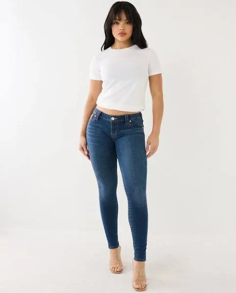 True Religion Women's Halle Mid Rise Super Skinny Fit Jean