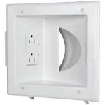 Datacomm 45-0031-Wh Recessed Low Voltage Media Plate With Duplex Receptacle White