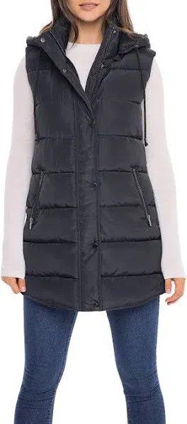 Sebby Women's Long Puffer Vest