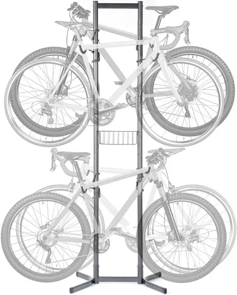 Delta 4-Bike Free Standing Rack & Basket