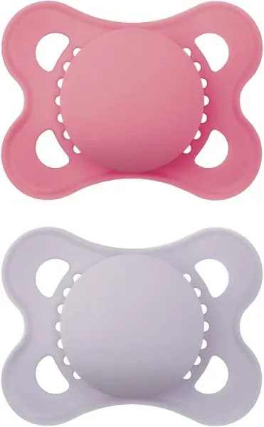 MAM Original Matte Baby Pacifier, Nipple Shape Helps Promote Healthy Oral Development, Sterilizer Case, 6-16 Months (Pack of 2)