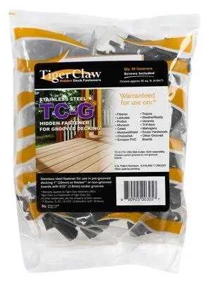 Tiger Claw F-4058-TCGS Deck Fastener Grooved 50 sq. Ft.Sealed Package