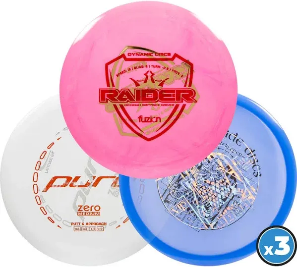 DYNAMIC DISCS | Latitude 64 | Westside Discs Misprint 3 Pack | Disc Golf Starter Pack | Frisbee Golf Discs | Disc Golf Driver | Disc Golf Midrange | Disc Golf Putter (3 Pack)