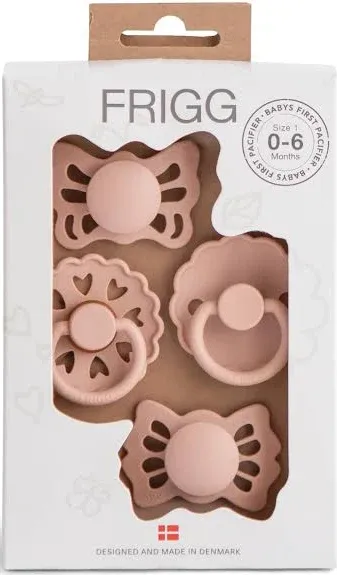 Mushie - FRIGG Baby's First Pacifier 4 Pack - Floral Heart - Blush