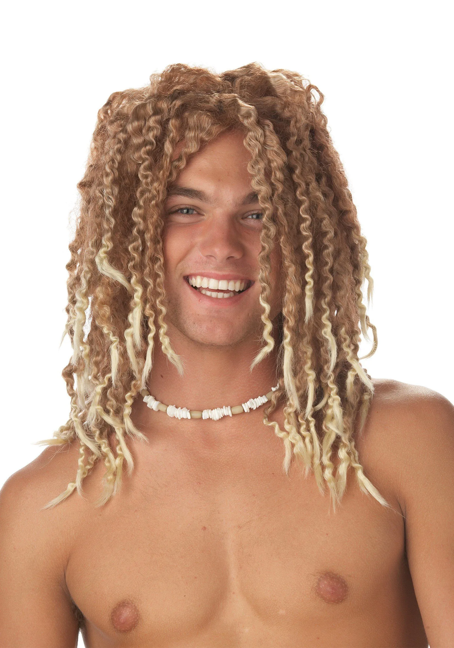 Beach Bum Blonde Surfer Dude Men Party Costume Wig