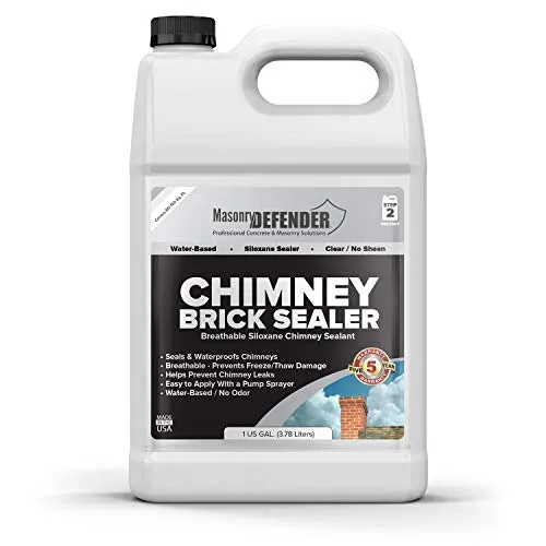 Chimney Brick Sealer, Clear Water-Based Siloxane Sealer - Breathable for All 1