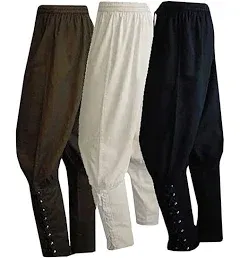 Men's WISHU Ankle Banded Pants Medieval Viking Navigator Pirate Costume Trousers Renaissance Gothic Pants