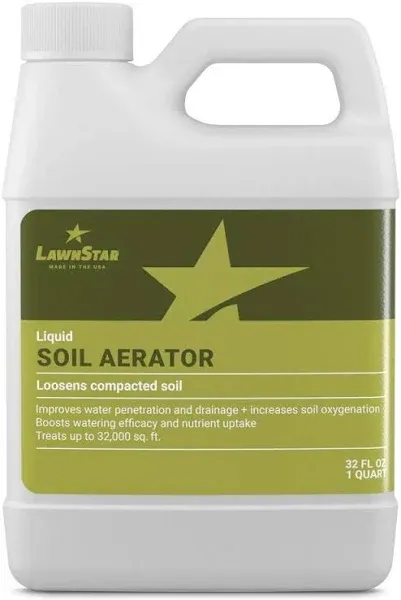 Liquid Aerator (32oz) - Liquid Lawn Aerator Loosens & Conditions Compacted Soil for Increased Nutrient Uptake - USA Made, Minerals, Nutrients, Humic Acids, & Microbes for Healthier Growth