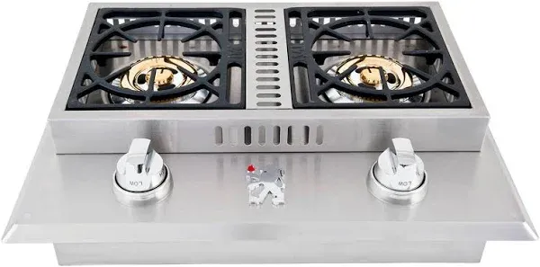 Lion Stainless Steel Drop In Propane Gas Double Side Burner