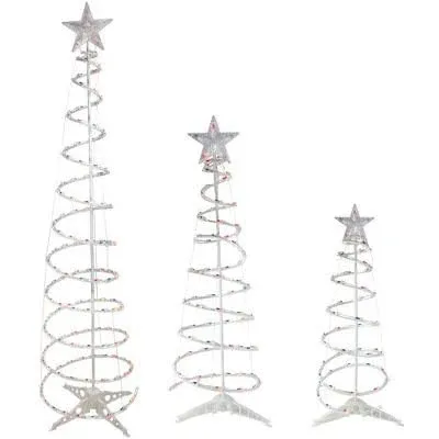 Northlight Set of 3 Lighted Spiral Christmas Trees