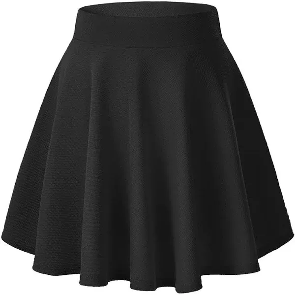 Urban Coco Women's Basic Versatile Stretchy Flared Casual Mini Skater Skirt