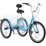 VEVOR 20 in. Adult Tricycles Bike Blue