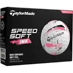 New TaylorMade SpeedSoft Ink Golf Balls White/Pink