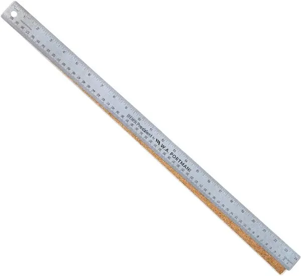 Breman Precision Metal Ruler 24 Inch Stainless Steel Cork Back Metal Ruler