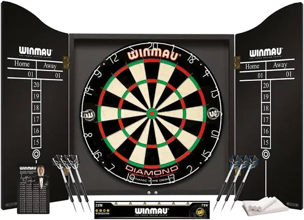 WINMAU PROFESSIONAL DART SET WITH DIAMOND PLUS DARTBOARD