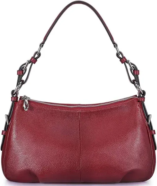 S-ZONE Womens Hobo Genuine Leather Shoulder Bag Top-handle Handbag Ladies Purses