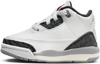 BOYS TODDLER JORDAN 3 RETRO CEMENT GREY_SUMMIT WHITE/FIRE RED DM0968-106-SIZ<wbr/>E 7