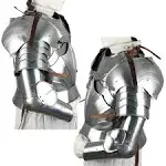 Medieval Knight Full Single Arm Set With Gauntlets And Pauldrons Costume