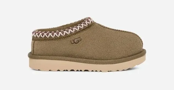 UGGTasman II contrast-stitch suede slippers 7-10 years