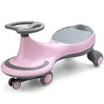 Wiggle Car Ride-On Toy with Flashing Wheels Pink