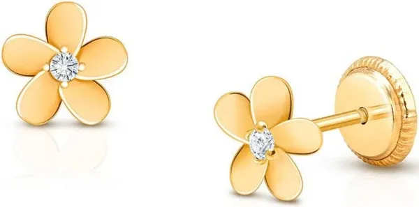 Tiny Blessings Girls' Forget Me Not Flower Stud Earrings