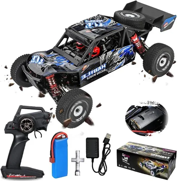 Goolrc Wltoys 124018 RC Car, 1/12 Scale 2.4GHz Remote Control Car, 4WD 60km/h High Speed Racing Car, Off-Road Buggy Drift Car RTR with Aluminum