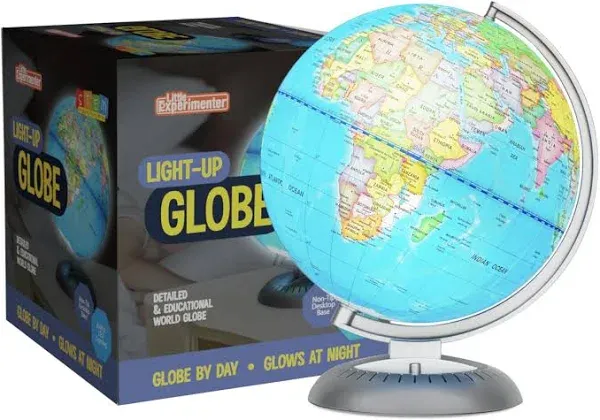 Illuminated World Globe with Stand and Built LED Night View