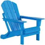 Outdoor Folding Poly Adirondack Chair, Pacific Blue