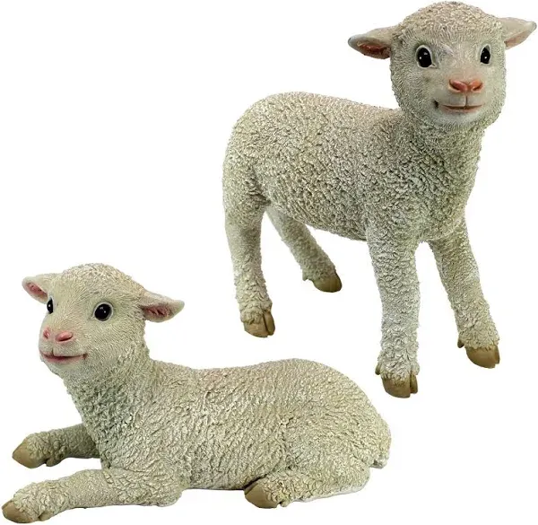 Ramses And Aries Lamb Statues: Set Of Two