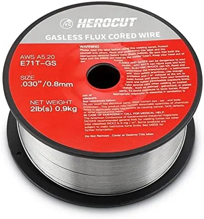 Gasless Flux Core Mig Wire E71TGS .035&#034; - 2-Pound Mild Steel Spool