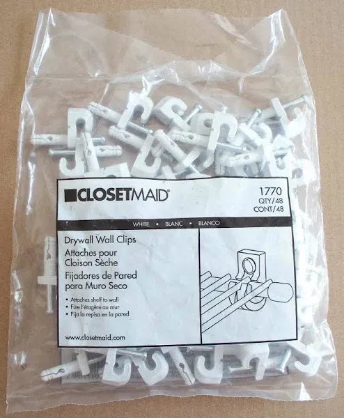 ClosetMaid 1770 Drywall Wall Clips