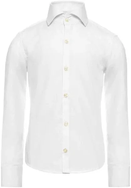 OppoSuits Boys' White Knight Solid Shirt