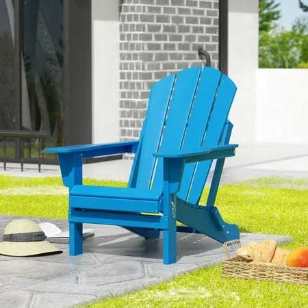 WestinTrends Outdoor Patio Folding Poly Adirondack Chair Orange