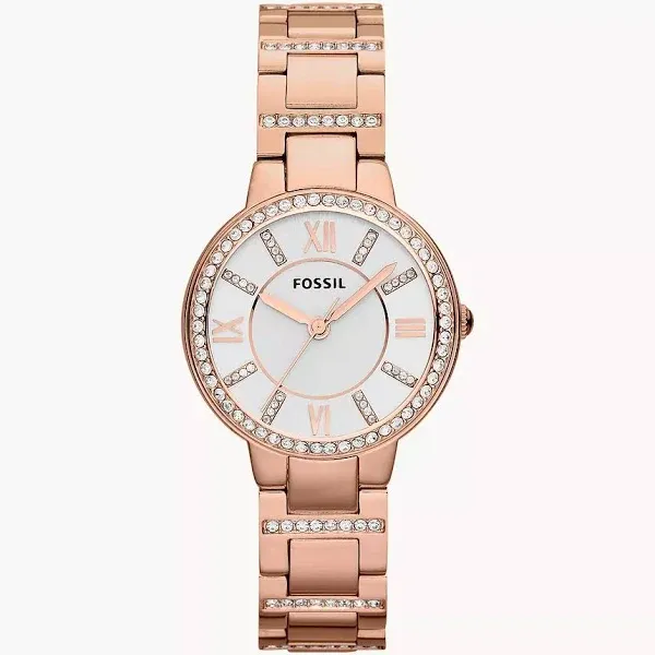 Fossil Women's Virginia Rose-Tone Stainless Steel Watch