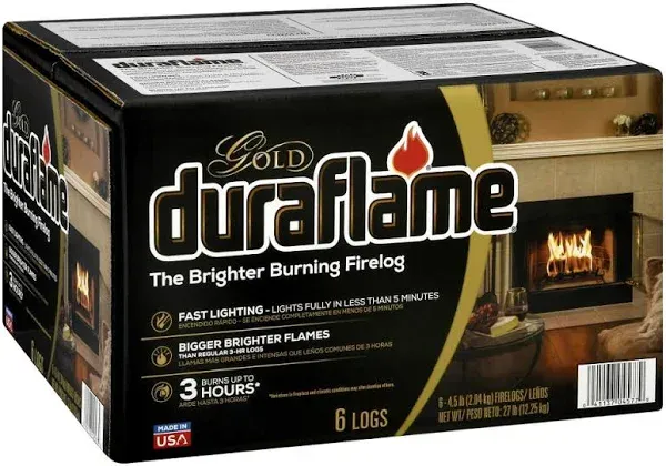 Gold Ultra-Premium 4.5-lb. Firelog, 9-pk Case 3-Hour Burn., 877856984