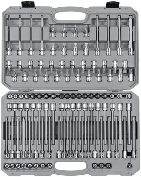 Tekton SHB91312 3/8 in. Drive Hex, Torx, Phillips, Slotted, Square Bit Socket Set (91-Piece)