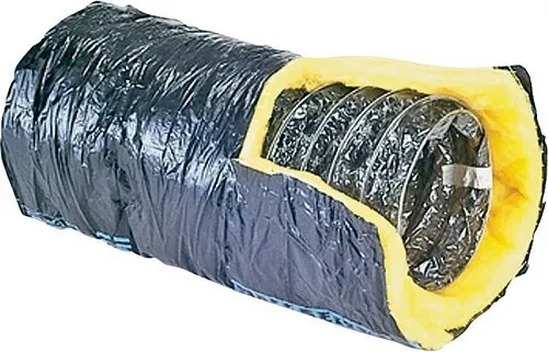 Master Flow 12 in x 25 ft Insulated Flexible Duct R6 Silver Jacket