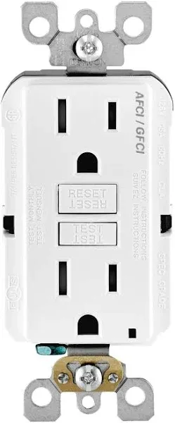 Leviton AGTR1-0KW AFCI-GFCI Dual Function Outlet