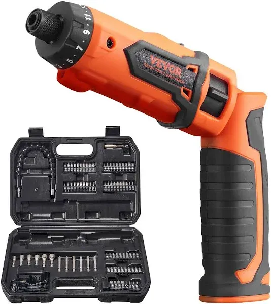 VEVOR Cordless Screwdriver, 8V 7Nm Electric Screwdriver Rechargeable Set with 82 Accessory Kit and Charging Cable