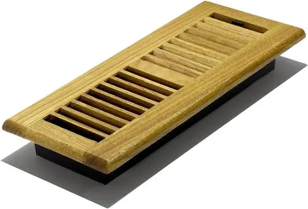 WL412-M 4-Inch by 12-Inch Wood Louver Floor Register Medium Oak