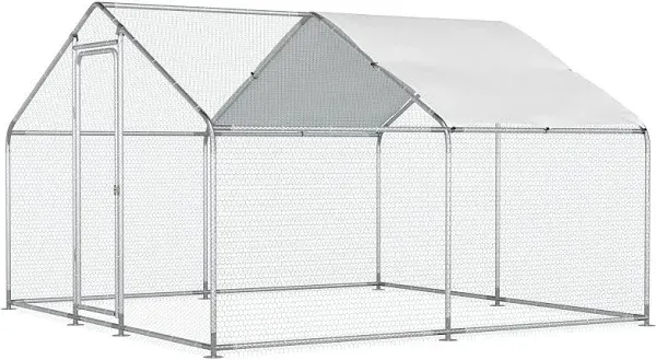 Morngardo Chicken Coop Large Metal Run for 20 Chickens Walk in Yard Poultry Cage Hen House with Waterproof Cover (96.8 Square Feet)