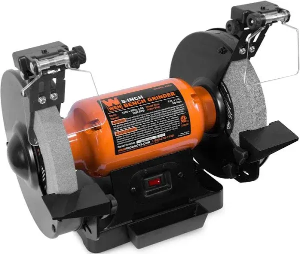 WEN BG4282 4.8-Amp 8-Inch Single Speed Bench Grinder with LED Work Lights