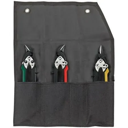 Set of 3 Containing, One Each of the D15 Series Compact Aviation Snips, Nylon Storage Pouch Included