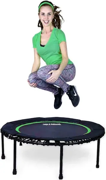 LEAPS & REBOUNDS 40" Mini Fitness Trampoline & Rebounder Gym Equipment, Orange