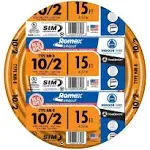 15 ft 10/2 Solid Romex SIMpull CU NM-B Wire 28829026